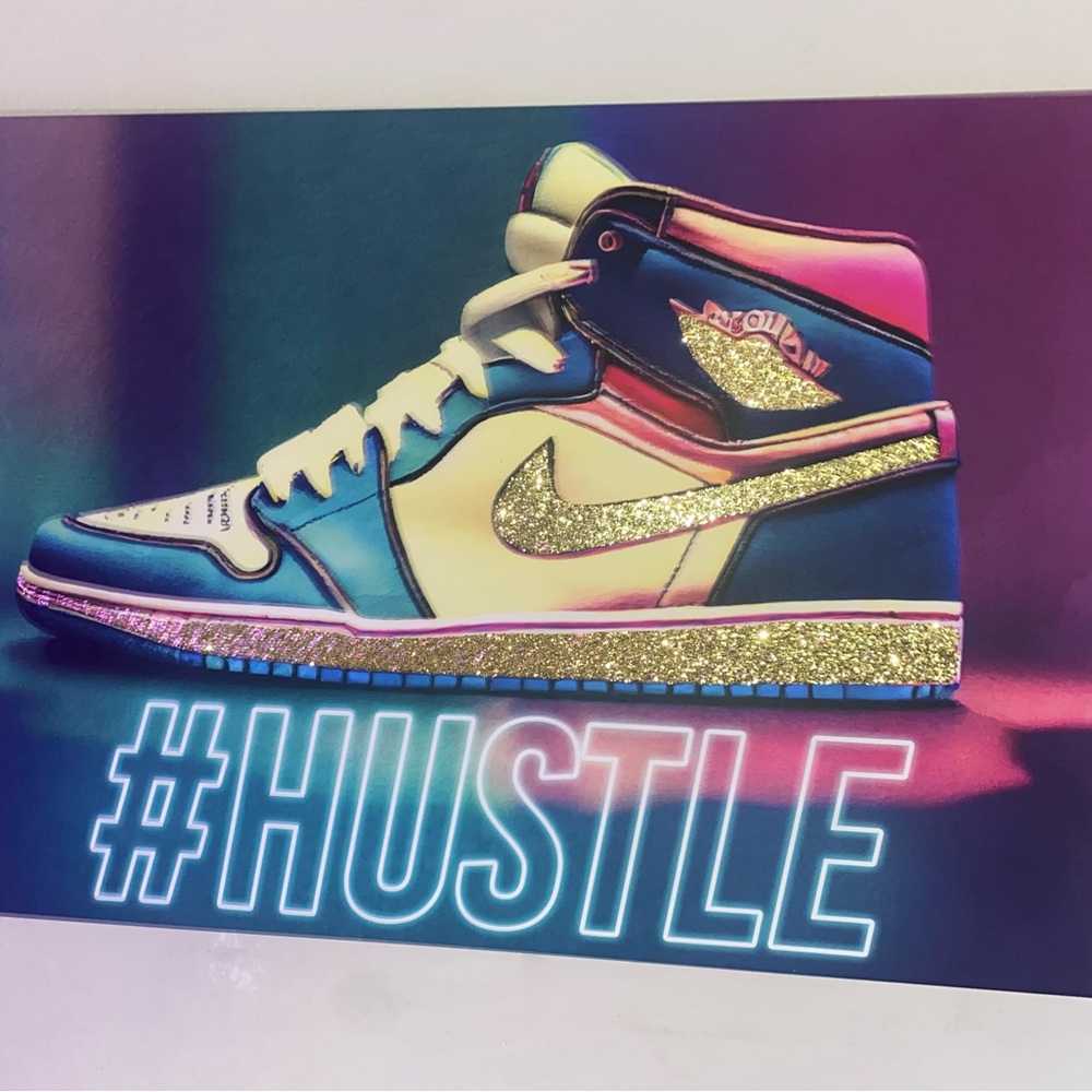 Nike Multicolor Sneakers with Gold Glitter